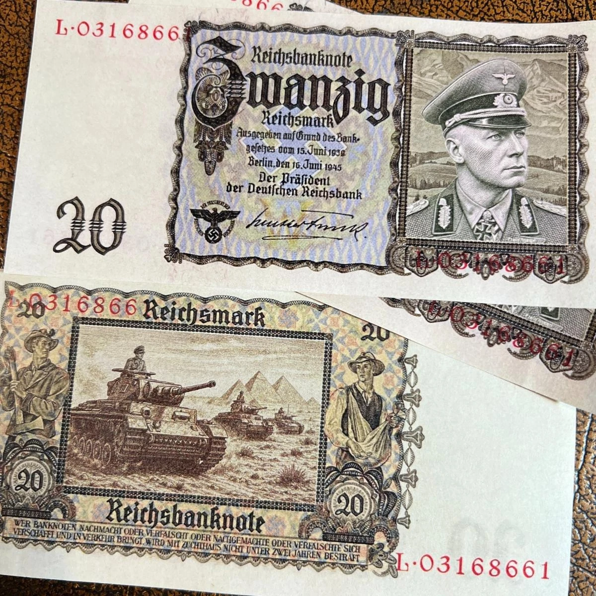 2 Reichsbanknoten-Reproduktionen – 20 & 50 Mark, 1915–1918 (Pick 63 & 64) | Historische Replik