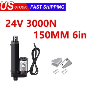 6 Zoll 150 mm Hochgeschwindigkeit 5 mm/s Linearantrieb Motor 3000 N DC 24 V Montagehalterungen - Bild 1 von 12