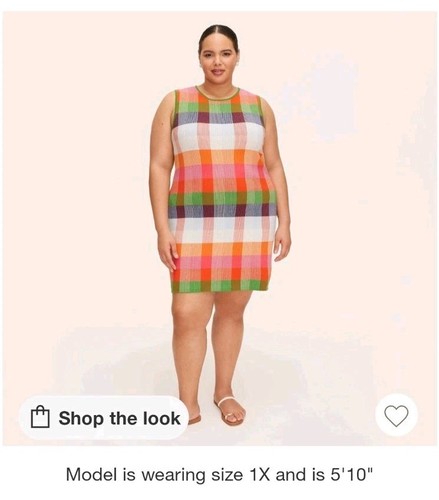 Abito mini maglione XXL a quadri kate spade new york target rosso rosa verde blu