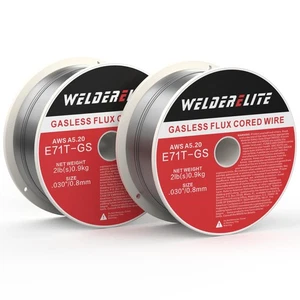 WelderElite Confezione da 2 0,030" Filo Nucleo Flusso Senza Gas 2lb Ciascuno Perfetto per MIG Wel... - Foto 1 di 6