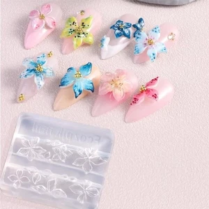 3Pcs/Set Hawaii Hibiscus Flowers Mold DIY Nails Resin Molds Manicure Stencils - Picture 1 of 10