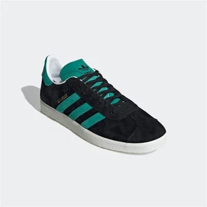 Adidas Gazelle Trainers Black Green Authentic Brand New - Picture 1 of 2