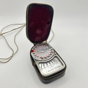 Exposure Light Meter Weston Master V Working Vintage Analogue Leather Case - Picture 1 of 10
