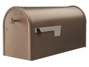 Edwards Venetian Bronze Large Steel Post Mount Mailbox (Read) - Picture 1 of 9