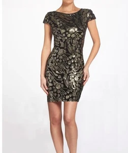 DRESS THE POPULATION Tabitha Sequin Velvet Mini Dress Large N32 - Picture 1 of 2