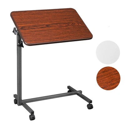 Medical Table Overbed Adjustable Bedside Hospital Rolling Tables With Wheels New - Image 1 of 4