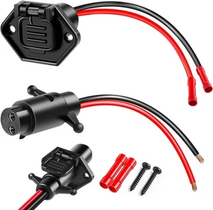 Trolling Motor Plug,Professional Waterproof Plugs Black - Foto 1 di 7