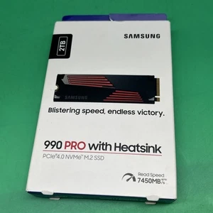 Samsung 990 PRO 2TB NVMe Internal SSD with Heatsink - Black, BRAND NEW, SEALED - Afbeelding 1 van 2