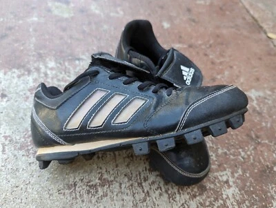 ADIDAS Kids' Boys Youth Size 4 BASEBALL CLEATS (Black) EUC - Image 1 of 4