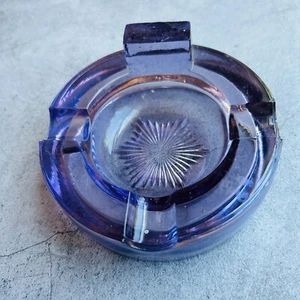 Purple Art Glass Thick Vintage Ashtray - Picture 1 of 7