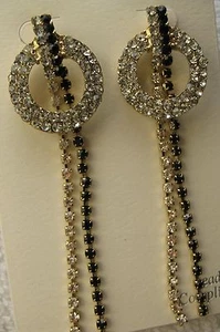 Nuevos pendientes de gota circular colgantes de oro estrás disfraz joyería precio - Imagen 1 de 3