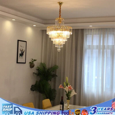 Elegant Crystal Chandelier Modern Ceiling Light Pendant Fixture Lighting Lamp - Image 1 of 4