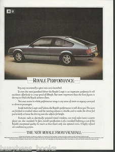 1979 VAUXHALL ROYALE advertisement, Vauxhall Royale Coupe, British advert, UK GM - Picture 1 of 1