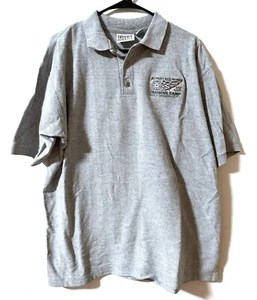 Vintage 1999 LARGE Detroit Red Wings Polo Embroidered Training Camp Gray - Picture 1 of 8