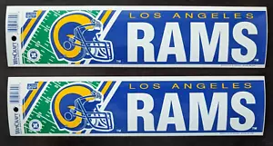 2 Vintage LOS ANGELES RAMS FOOTBALL BUMPER STICKER LOT WinCraft NOS 13x3" - Picture 1 of 1