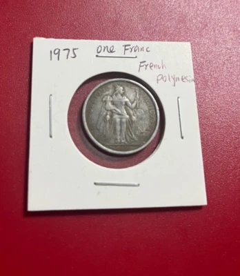 1975 French Polynesia 1 Franc Coin - Nice World Coin !!! - Image 1 of 2