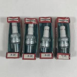 4 NOS Vintage Champion N-6Y Spark Plugs * New Old Stock, Sealed! - Bild 1 von 8