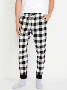 NWT Old Navy Black Buffalo Plaid Flannel Jogger Pajama Pants Sleep Lounge Men - Bild 1 von 2