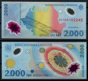 Romania 1999 • 2000 lei • P# 11 001A • UNC high grade (ND-0151) polymere - Picture 1 of 1