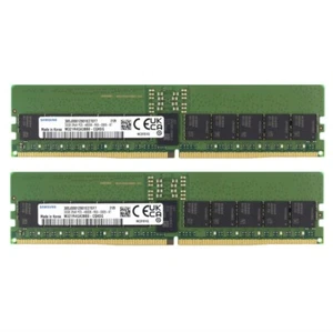 64GB (2X32GB )Samsung DDR5 4800MHz PC5-38400 RDIMM Memory Ram M321R4GA3BB0-CQK - Picture 1 of 5