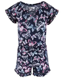 New Toddler Girls Butterfly Blue Romper Kids Clothing Summer Outfit SZ 5 Shorts - Picture 1 of 1