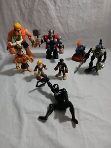 Lot Of 8 Miscellaneous Figures Thor Venom Rescue Heroes Tlaloc Dragon Ball Z...