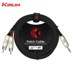 Kirlin 6FT 3.5mm TRS Stereo To Dual RCA Y-Patch Cable Y-364 PR-06/BK - Picture 1 of 1