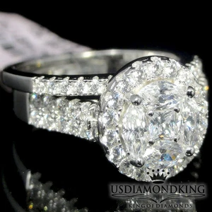Big Top Ladies Sterling Silver White Gold Overlay Engagement Wedding Bridal Ring - Picture 1 of 6