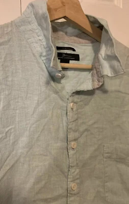 Camisa de hombre Marc Anthony talla XXL con botones verde mezcla de lino abotonada Foto 1 de 4
