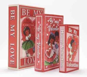 Juego de 3 libros nostálgicos Miss Valentine para anidar tocar canción festiva - Nuevo - Imagen 1 de 4