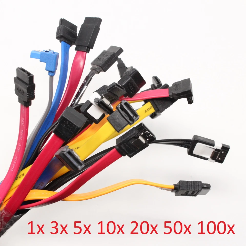 Auswahl SATA 3 III Daten Kabel Festplatten HDD SSD 1x 3x 5x 10x 20x 50x 100x - Bild 1 von 1