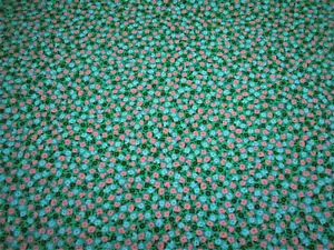 Quilt Fabric By The Yard Pink Blue Green Calico Floral on Aqua Premium Cotton #C - Picture 1 of 2