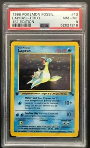 1999 Pokemon Fossil Lapras Holo PSA 8 First 1st Edition 10/62 Rare Card No 10 - Picture 1 of 3