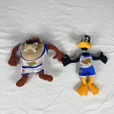 Juego de 2 Tunes Vintage 1996 Space Jam Peluche Pato Lucas y Taz Looney Foto 1 de 4