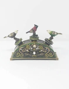 Vintage Metall Flaschenverschluss mit Halter Cloisonné Emaille 3er Set Barware Männerhöhle - Bild 1 von 6