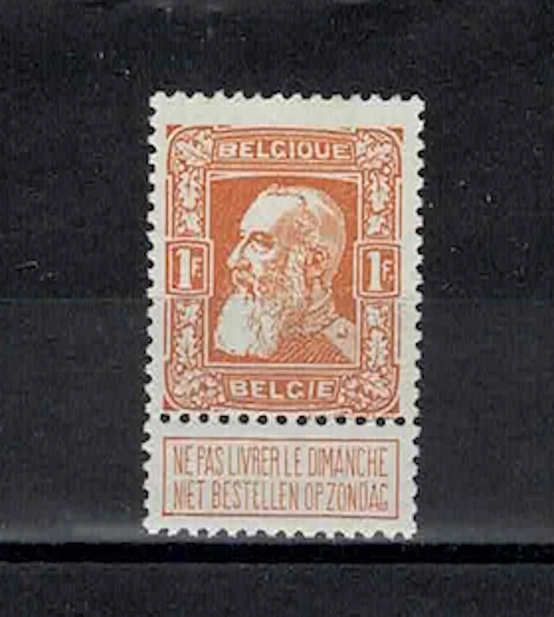 BÉLGICA YVERT 79 " LEOPOLDO II 1 FRANCO AMARILLO 1905" MNH VF A206 Foto 1 de 2