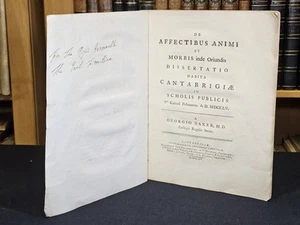 1755 George Baker MEDICAL De Affectibus Animi et Morbis Inde Oriundis RARE - Picture 1 of 12