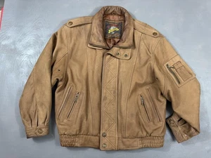 Chaqueta de Colección Adventure Bound Wilsons Para Hombre Grande Cuero Marrón Abrigo de Bombardero Años 80 - Imagen 1 de 24