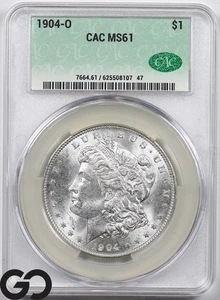 1904-O Morgan Silver Dollar Coin CAC MS 61 ** Lustrous! - Picture 1 of 3
