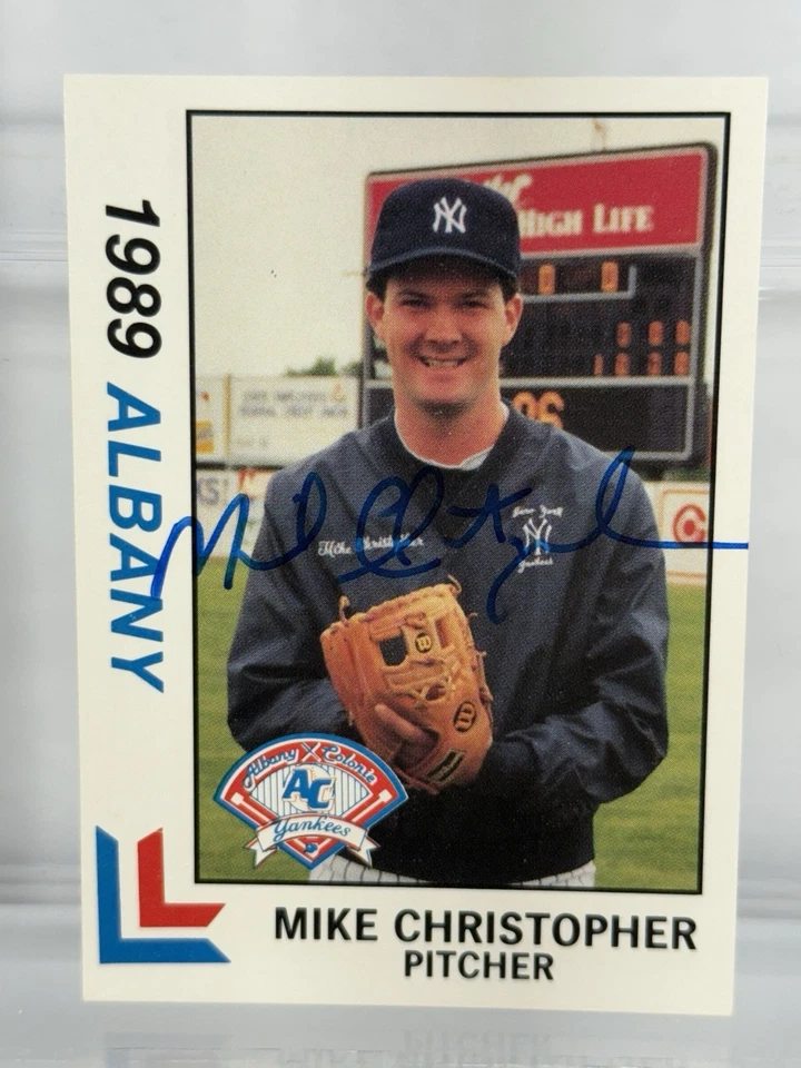 1989 Best MIKE CHRISTOPHER Signed In Person Auto Albany-Colonie Yankees #22 - Image 1 of 2