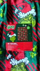 Der Grinch Weihnachten rot grün weich Plüsch Überwurf Decke Übergröße 50"x70" - Bild 1 von 11