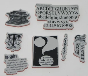 TYPOGRAPHY SET 1 VINTAGE TYPEWRITER WRITE YOUR GRAPHIC 45 CLING RUBBER STAMP SET - Picture 1 of 1