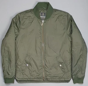 Barbour X Steve Mcqueen Oil Field Quilt Lightweight Green Bomber Jacket Small - Picture 1 of 9