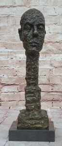 Amplificador de cuello largo surrealista espeluznante aterrador; cabeza escultura de bronce arte abstracto moderno - Imagen 1 de 10