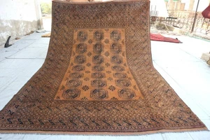 6'8x9'7 ft Afghan Hand Knotted Wool Rustic Rug, Farmhouse Rug, Living Room Rug - Picture 1 of 16