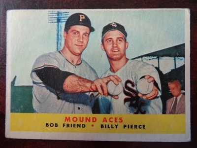 1958 Topps Mound Aces #334 Bob Friend Billy Pierce GOOD Condition A - Image 1 of 2