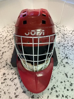 Capacete vermelho Jofa 292 com gaiola Jofa 260 e protetor de garganta Itech - Imagem 1 de 4