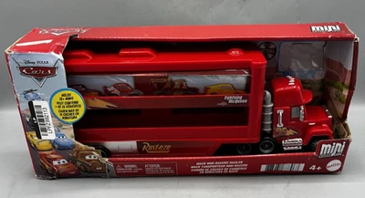 Disney Pixar Cars Mack Mini Racers Hauler With Lightning McQueen Car NEW - Image 1 of 4