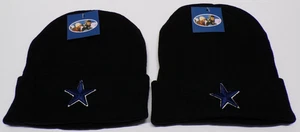 Lot of 2 Dallas Cowboys Beanie  Hat Black Adult Size 100% Acrylic - Picture 1 of 4