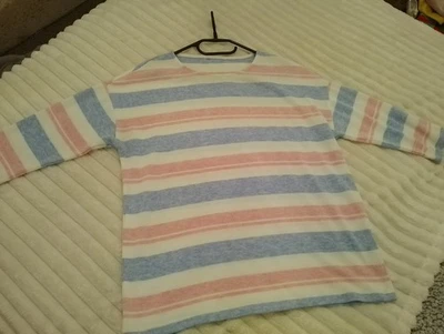 Pastel Stripe Ladies Jumper - Tu - Size 14 - Image 1 of 4